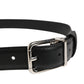 Men Black Classic Leather Metal Buckle Belt