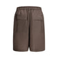 Brown Polyester Bermuda Shorts