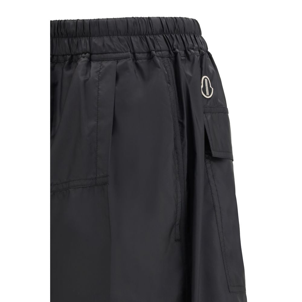 Black Polyester Bermuda Shorts