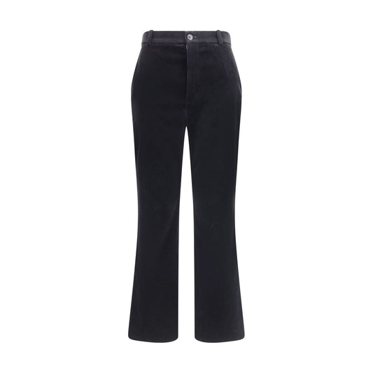 Black Cotton Casual Pants