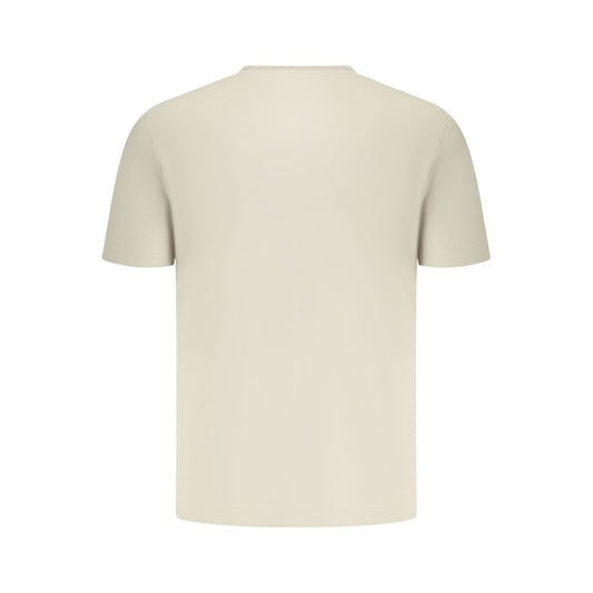 Beige Cotton Men T-Shirt