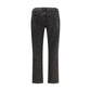 Black Cotton Straight-Leg Jeans