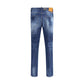Blue Cotton Slim Fit Jeans