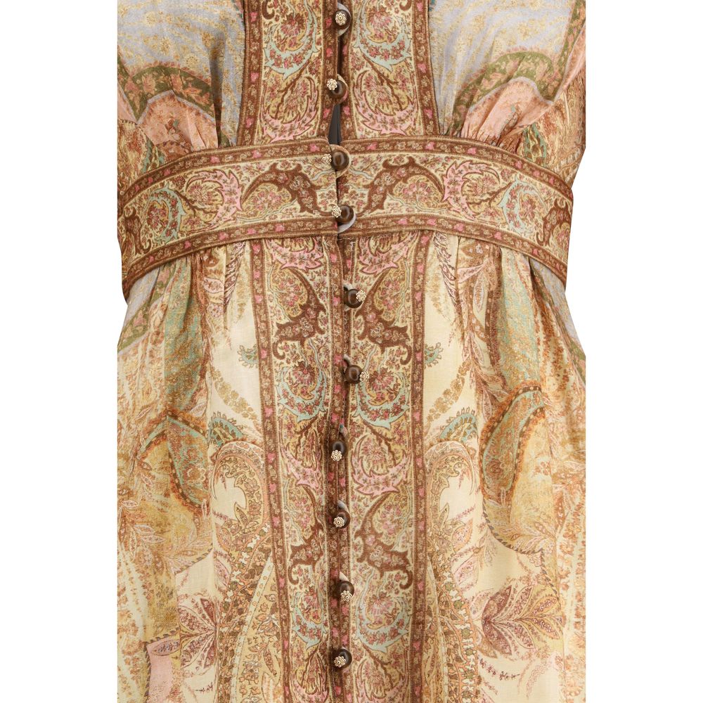 Multicolor Linen Long Dress