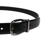 Men Black Classic Leather Metal Buckle Belt