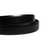 Men Black Classic Leather Metal Buckle Belt