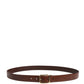 Men Brown Classic Leather Metal Buckle Belt