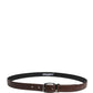 Men Brown Classic Leather Metal Buckle Belt