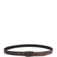 Men Brown Classic Leather Metal Buckle Belt