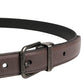 Men Brown Classic Leather Metal Buckle Belt