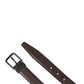 Men Brown Classic Leather Metal Buckle Belt
