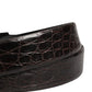 Men Black Exotic Leather Logo Buckle Belt