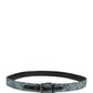 Men Multicolor Sequin Silver Metal Buckle Belt