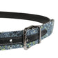 Men Multicolor Sequin Silver Metal Buckle Belt