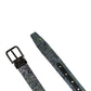 Men Multicolor Sequin Silver Metal Buckle Belt
