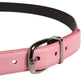 Men Pink Classic Leather Metal Buckle Belt