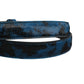 Men Blue Calf Leather Logo Metal Buckle Belt