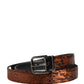 Men Brown Classic Polyester Metal Buckle Belt