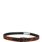Men Brown Classic Polyester Metal Buckle Belt