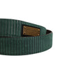 Men Green Velvet Leather Metal Buckle Belt
