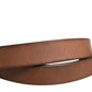 Men Brown Classic Leather Metal Buckle Belt