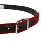 Men Red Velvet Leather Metal Buckle Belt
