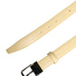 Men Yellow Classic Leather Metal Buckle Belt
