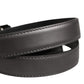 Men Silver Classic Leather Square Buckle Belt