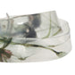 Men White Floral PVC Silver Metal Buckle Belt
