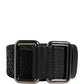 Men Black DG Logo Polyester Metal Buckle Belt
