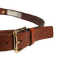 Men Brown Classic Leather Metal Buckle Belt
