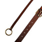 Men Brown Classic Leather Metal Buckle Belt