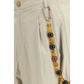 Beige Cotton Casual Pants