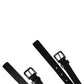 Black Double Strap Leather Silver Buckle Belt