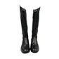 Black Leather Women Boot