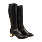 Black Leather Women Boot