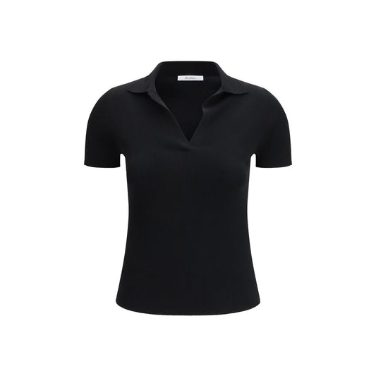 Black Fleece Wool Polo Shirt