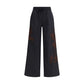 Black Cotton Casual Pants
