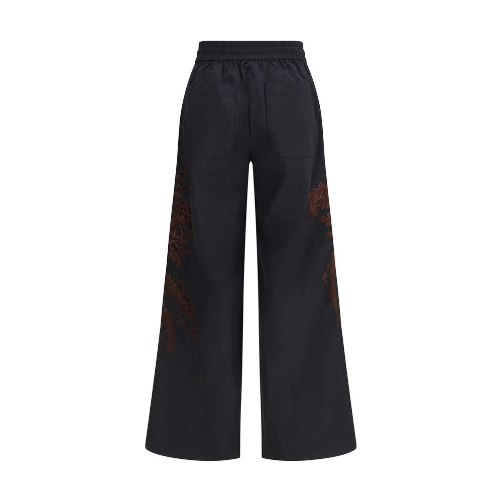 Black Cotton Casual Pants