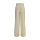 Beige Cotton Casual Pants