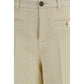 Beige Cotton Casual Pants