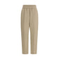 Beige Viscose Casual Pants