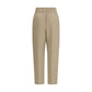 Beige Viscose Casual Pants