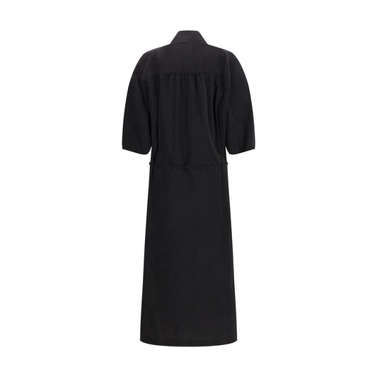 Black Silk Casual Dress