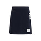 Blue Cotton Mini Skirt