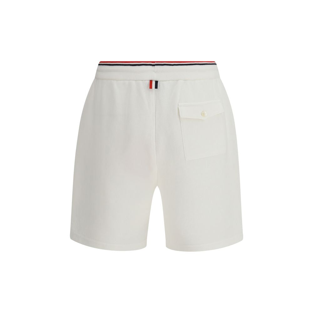 White Cotton Bermuda Shorts