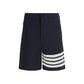 Blue Viscose Bermuda Shorts