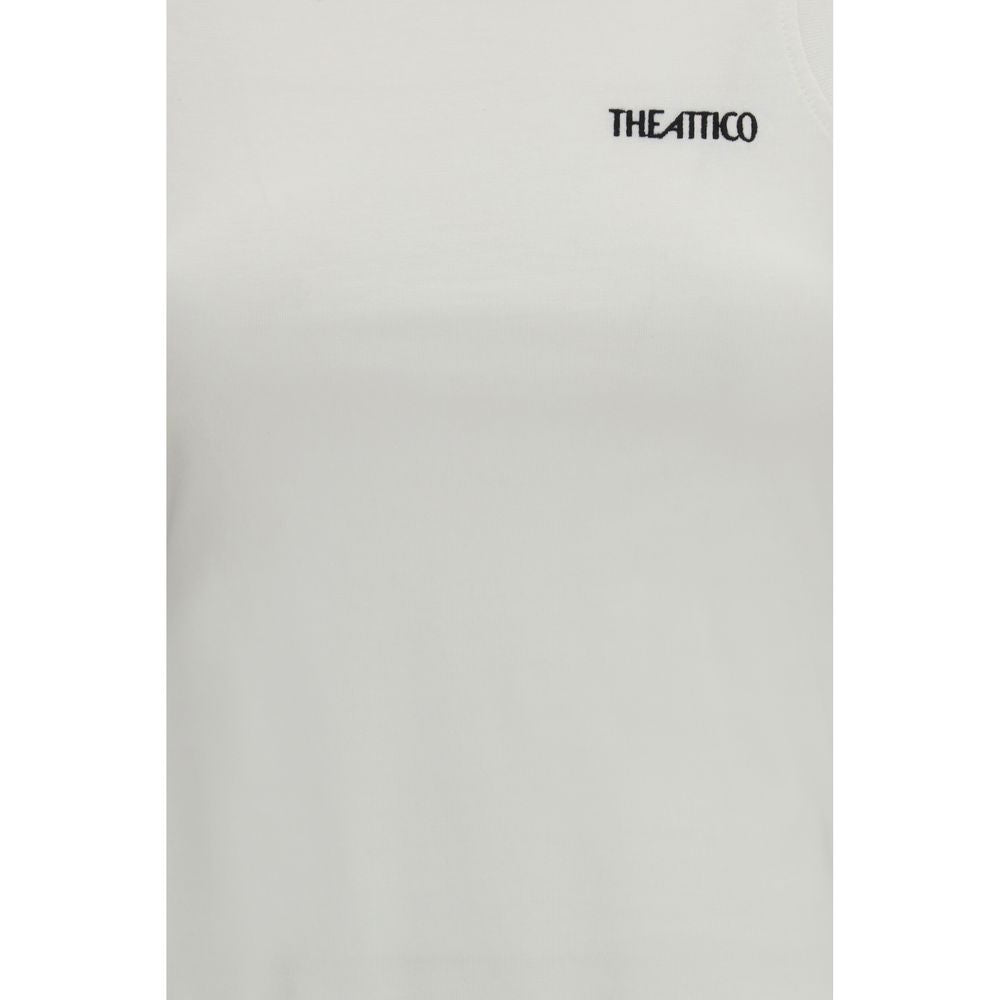 White Cotton Sleeveles T-Shirt