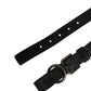 Men Black Calfskin Leather Metal Buckle Belt