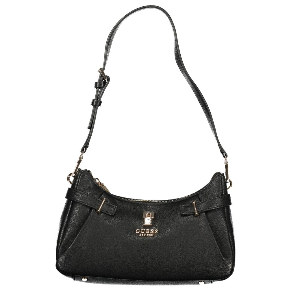 Black Polyurethane Women Handbag